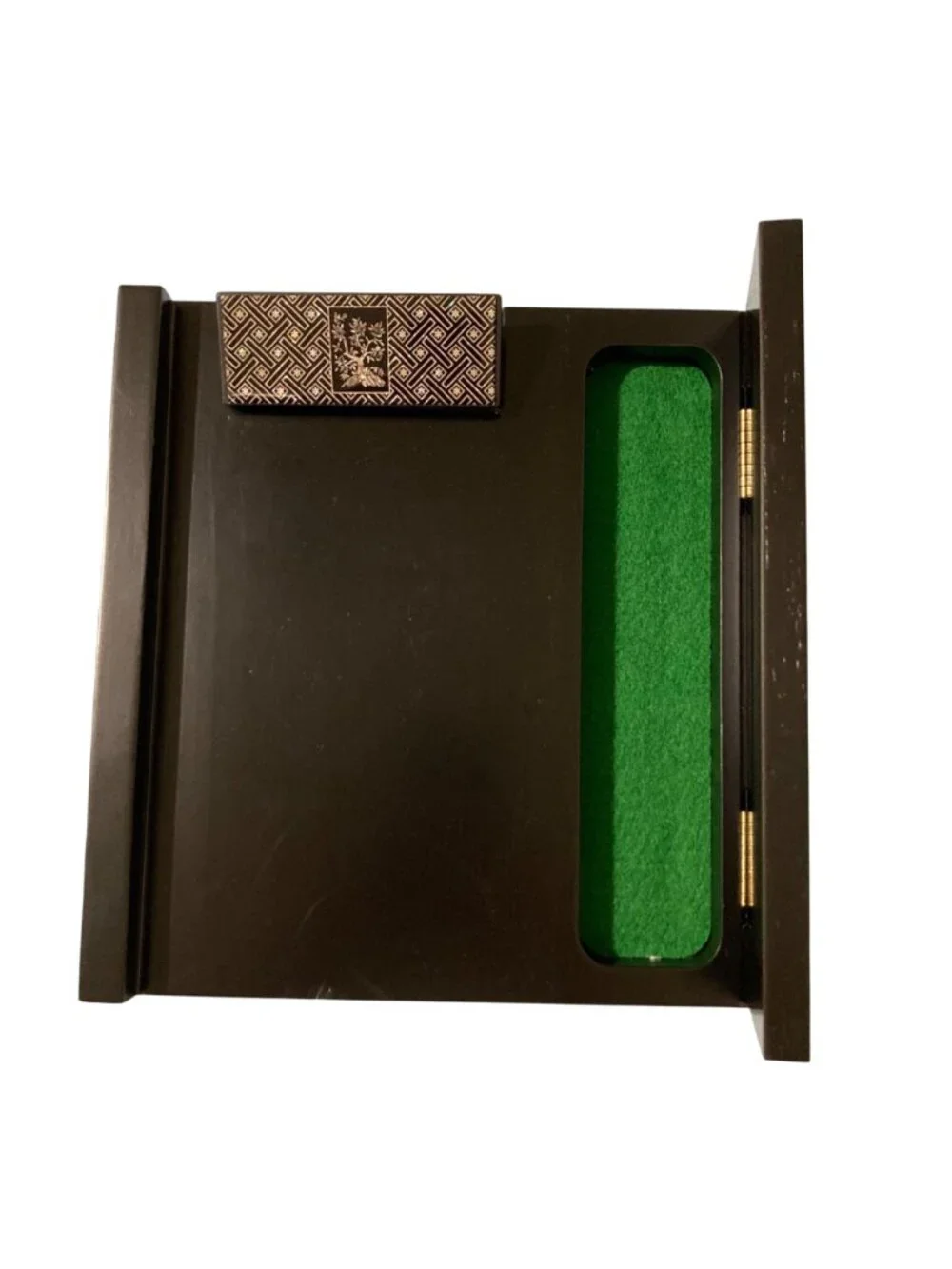 Korean Black Lacquer With Mother of Pearl Inlay Clip Board Writing Box